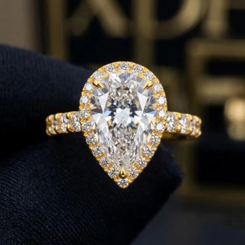 3 CT Pear Cut Diamond Ring