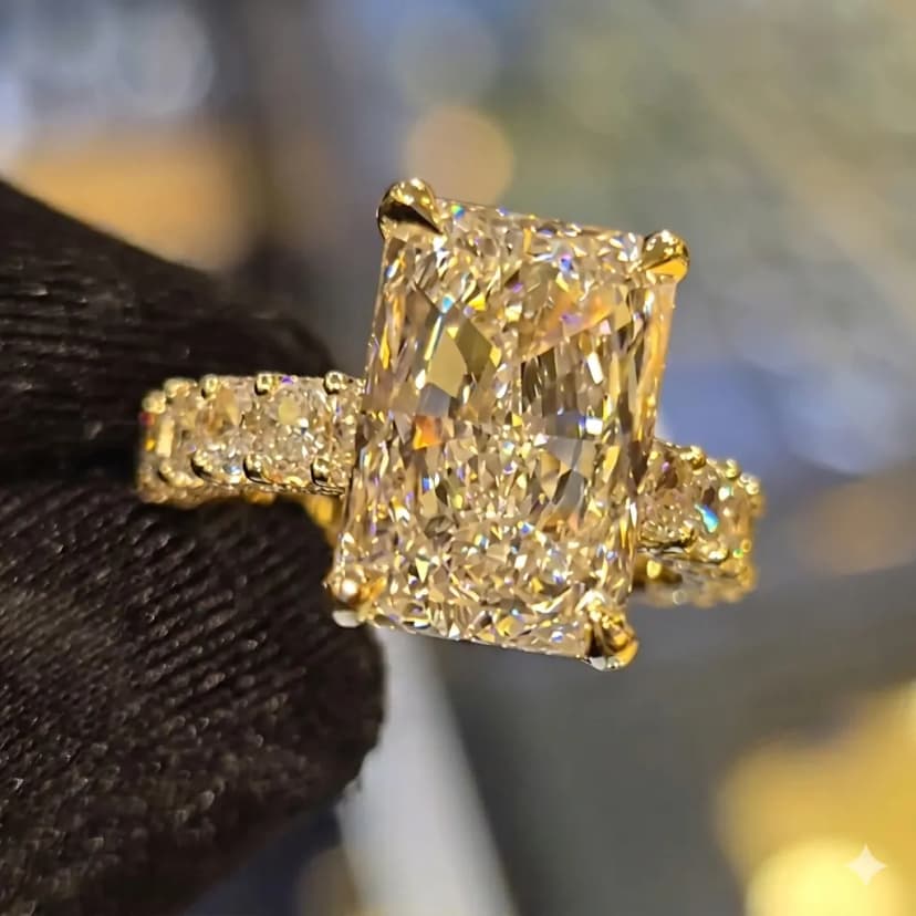 4CT Radiant Cut Labgrown Diamond Ring