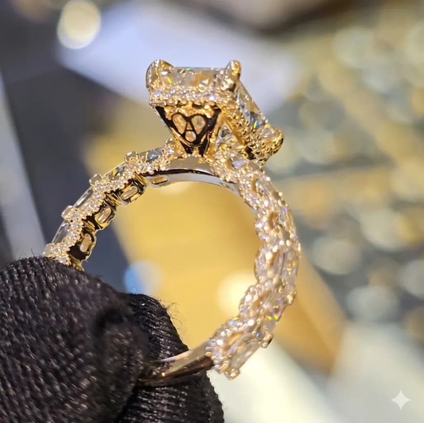 4CT Radiant Cut Labgrown Diamond Ring