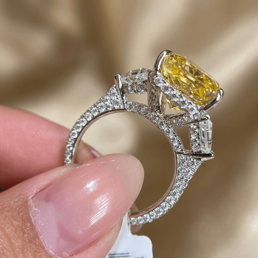 Oval Cut Cathedral Diamond Ring