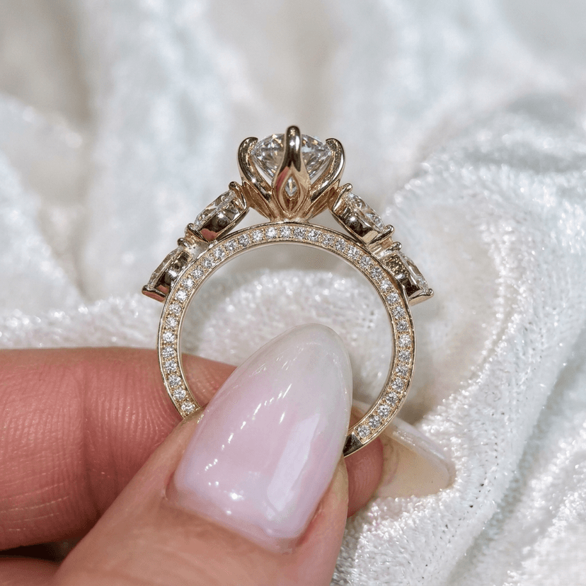 Round Cut Hidden Halo Ring