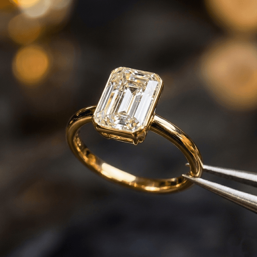 Radiant Cut Split Shank Ring