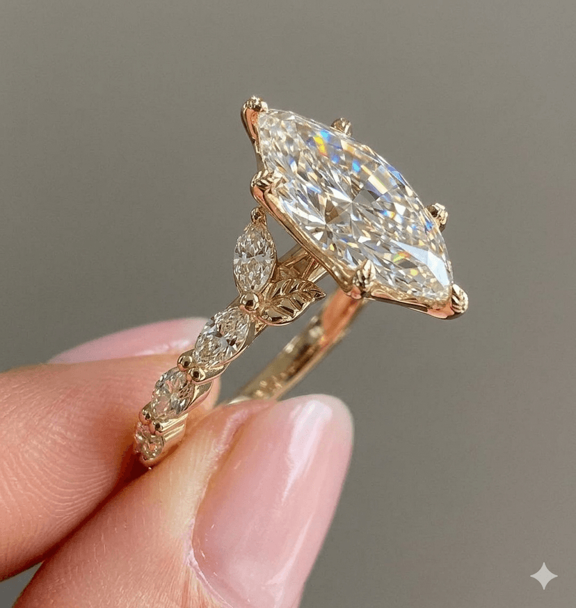 Round Cut Cathedral Solitaire Ring