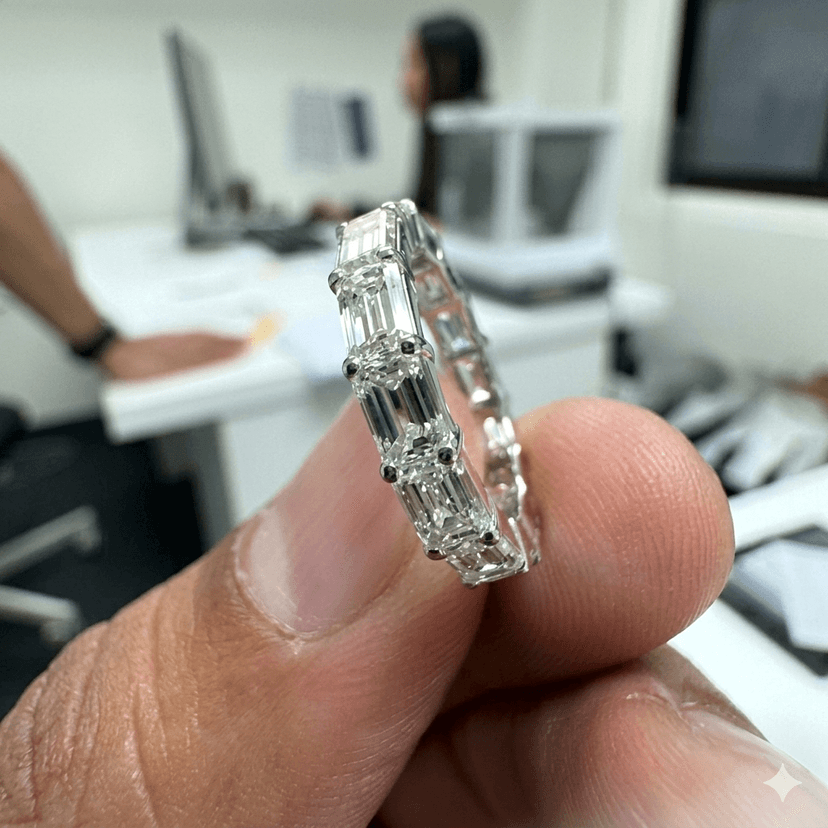 Emerald Cut Bezel Diamond Ring