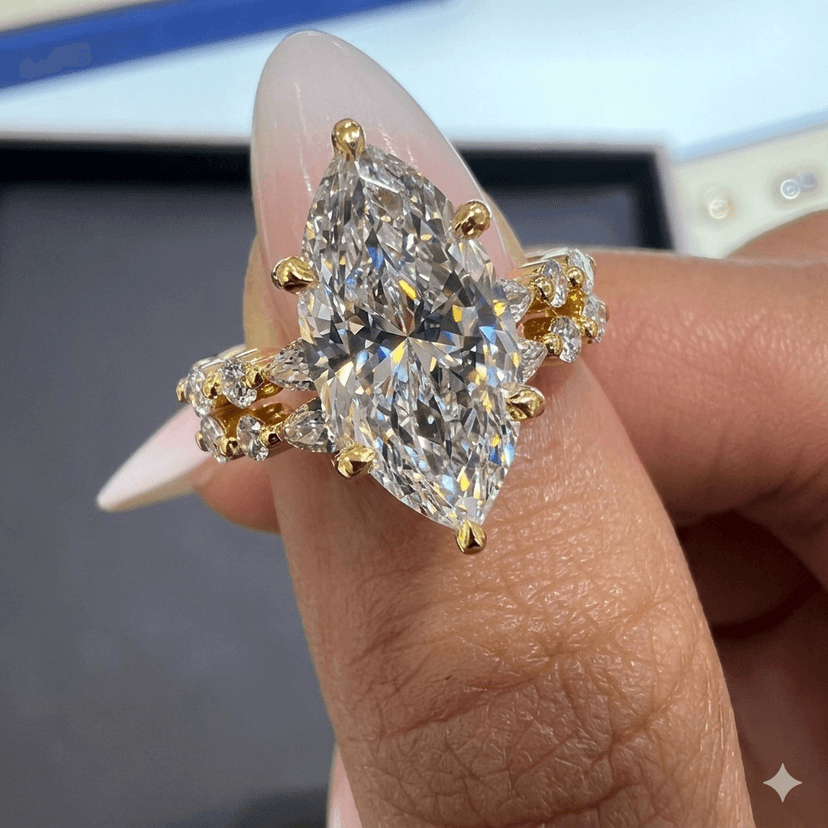 Pear Cut Cathedral Engagement Ring